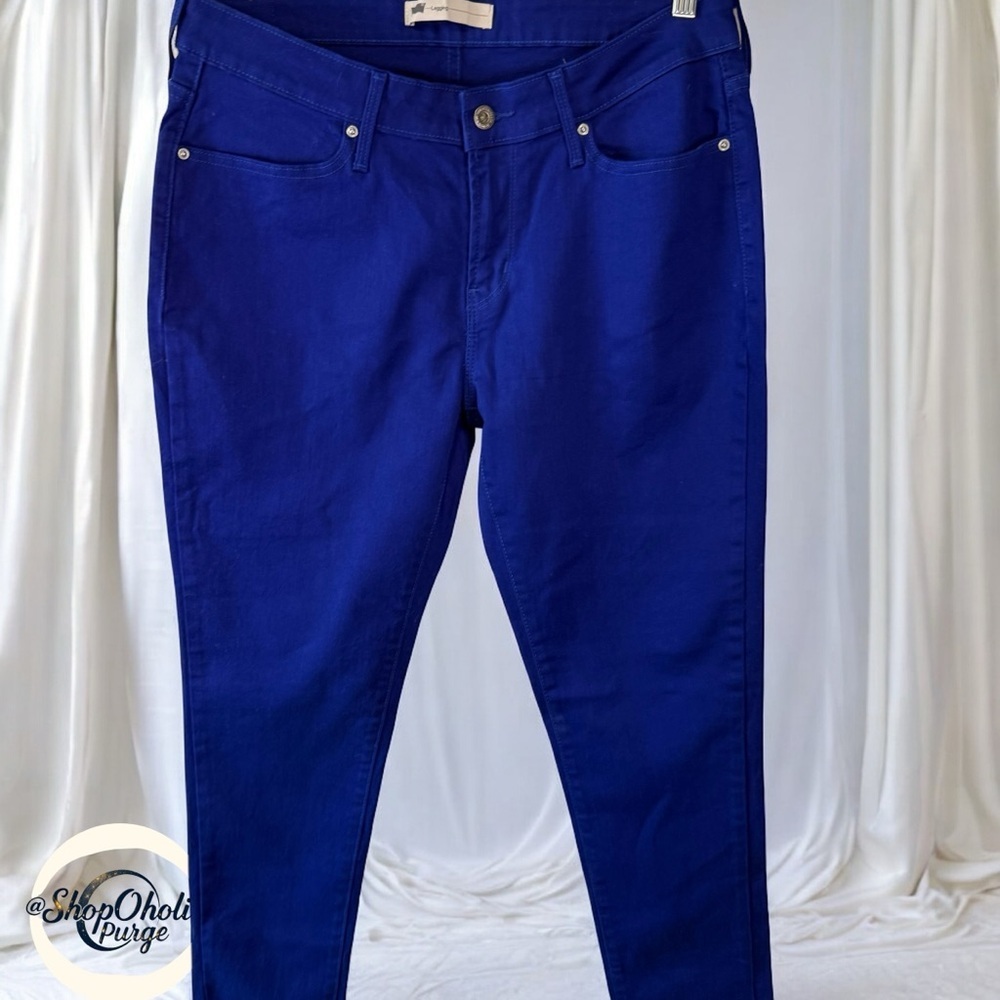 Levi’s So Slimming Royal Blue Skinny Jeans NWOT Size 32 - Picture 2 of 11
